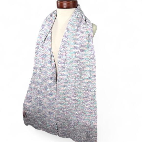 Juicy Couture Pastel Knit Scarf Lilac Pink Blue One Size‎ Y2K Coquette Soft Girl - Picture 5 of 8